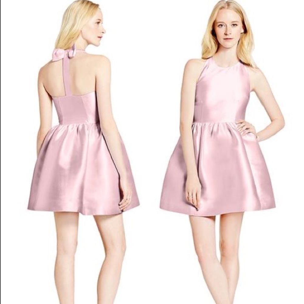 NWT KATE SPADE Fit & Flare Bow Back Dress in Blush